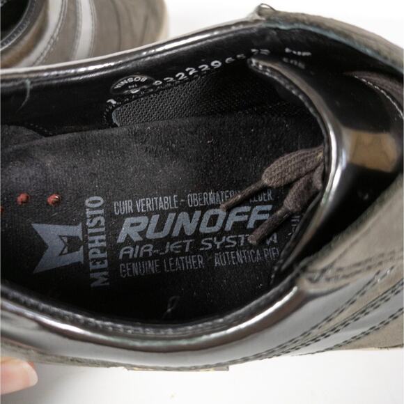 MEPHISTO Grey Rebeca Leather Runoff Air-Jet Lace Up Sneakers Women's 7 - Picture 8 of 9